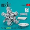 RESKIT RSU48-0363 Sea King unfolded main rotor for Hasegawa kit (3D Printed) (1/48)